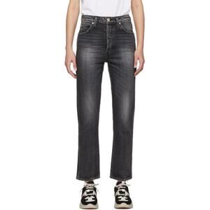 AMO Denim Chloe Crop Jeans Black Wash Sz 24 in Coal 28” Inseam Nice!